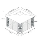 Patio Gazebo Tent With Ventilated Double Roof And Mosquito Net by Unique Piece Furniture