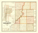 Vintage Map of Vigo County, Indiana 1858