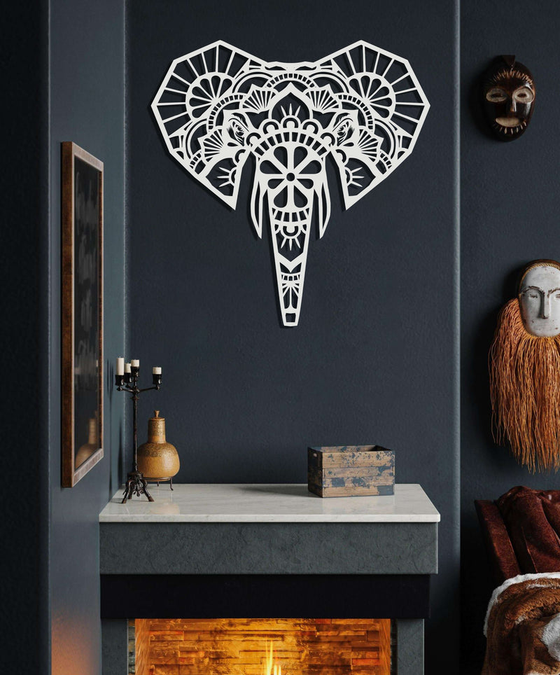 Mandala Elephant  Metal Wall Art