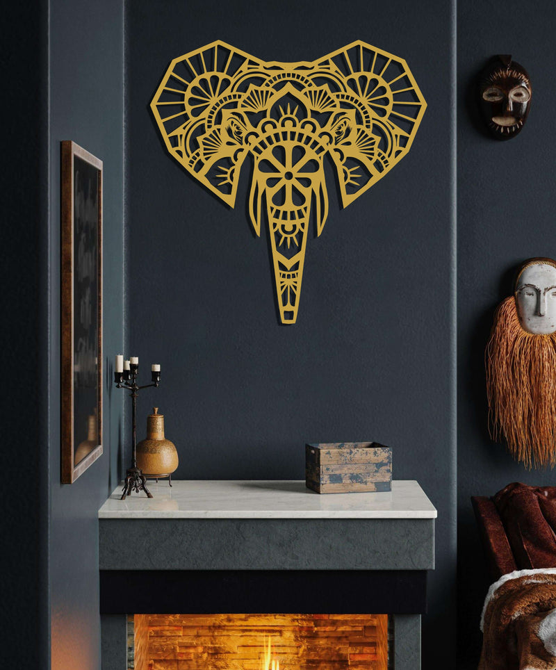 Mandala Elephant  Metal Wall Art