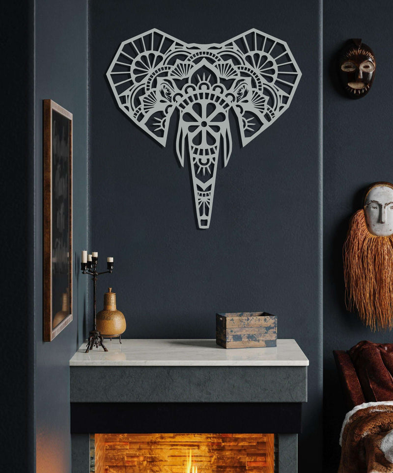 Mandala Elephant  Metal Wall Art