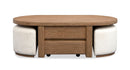Hayden - Lift Top Storage Cocktail Table With Casters And Two Upholstered Stools - Golden Oat
