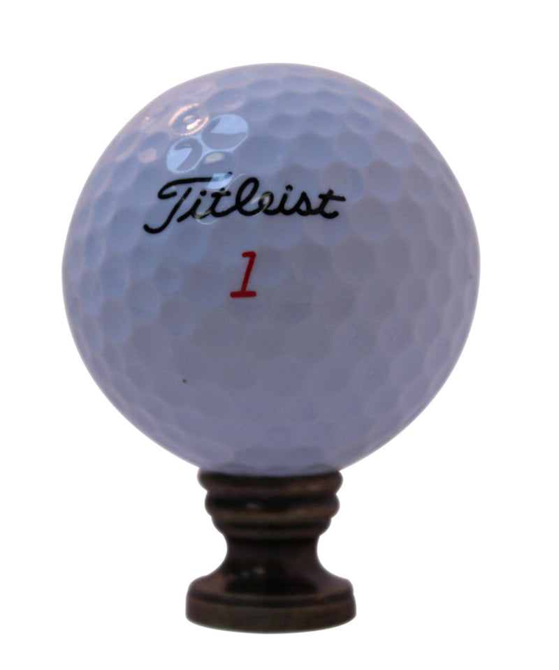 Golf Ball Lamp Finial, White, 2.25"h