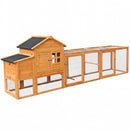 Chicken Coop with Run for 4-6 Chickens, Weatherproof Wood