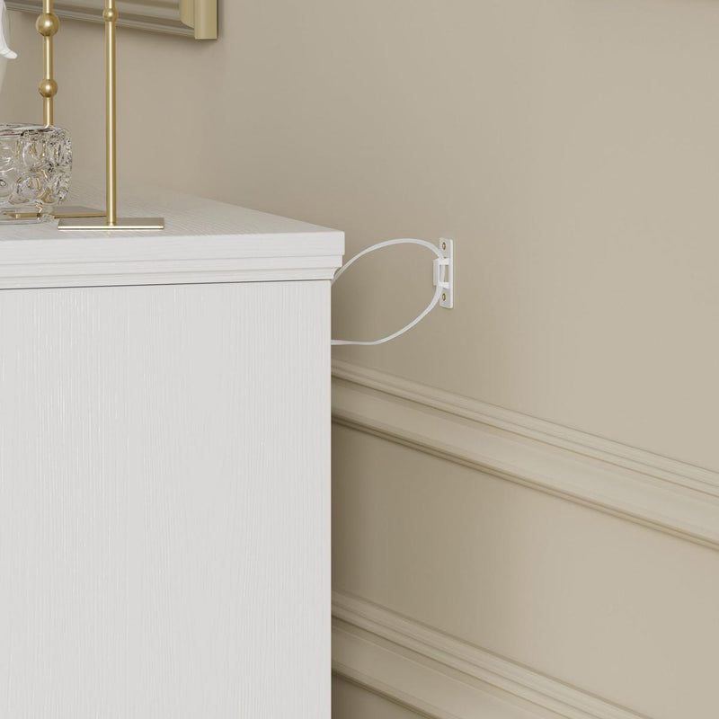 Modern 3 Drawer Bedroom Chest of Drawers with 6 Drawers Dresser, Clothes Organizer -Metal Pulls for Living Room, Bedroom, Hallway, White,47.6" x 15.7" x 28.9"