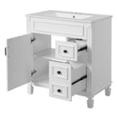 Bathroom Vanity With Sink, Cabinet With 2 Drawers And Adjustable Shelf by Unique Piece Furniture
