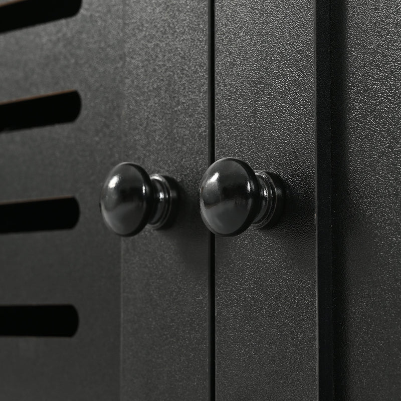 5-in-1 Entryway Bench with Shutter-shaped doors, Coat Rack, Cushion and 4 Sturdy Hooks, 47.2" Wide Hall Tree with Storage Bench for Hallway, Entryway, Living Room