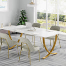 Executive Office Computer Desk For Home Office - White / Gold by HouseOfZazla
