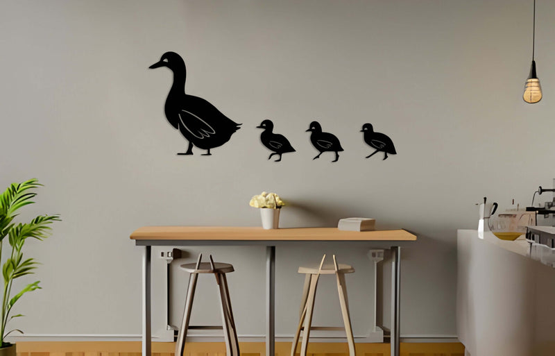 Duck Family  Metal Wall Art