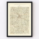 Vintage Map of Huntington County, Indiana 1903