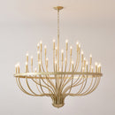 36-Light Gold Industrial Iron Candle Chandelier
