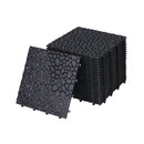 Interlocking Deck Tiles Plastic Waterproof Outdoor All Weather Anti-Slip Bathroom Shower Balcony Porch Strong Weight Capacity Upto 440 Lbs, Pebble Stone Pattern by HouseOfZazla