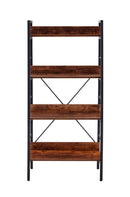 4 LAYER DISPLAY BOOKSHELF H LADDER SHELF STORAGE SHELVES RACK SHELF UNIT METAL FRAME, TIGGER, 1 pc per carton