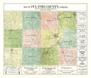 Vintage Map of Pulaski County, Indiana 1907