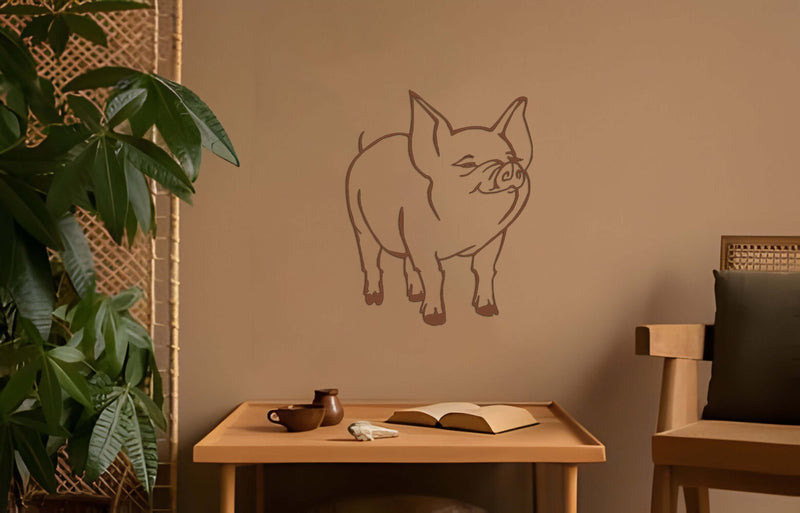 Funny Pig Metal Wall Art