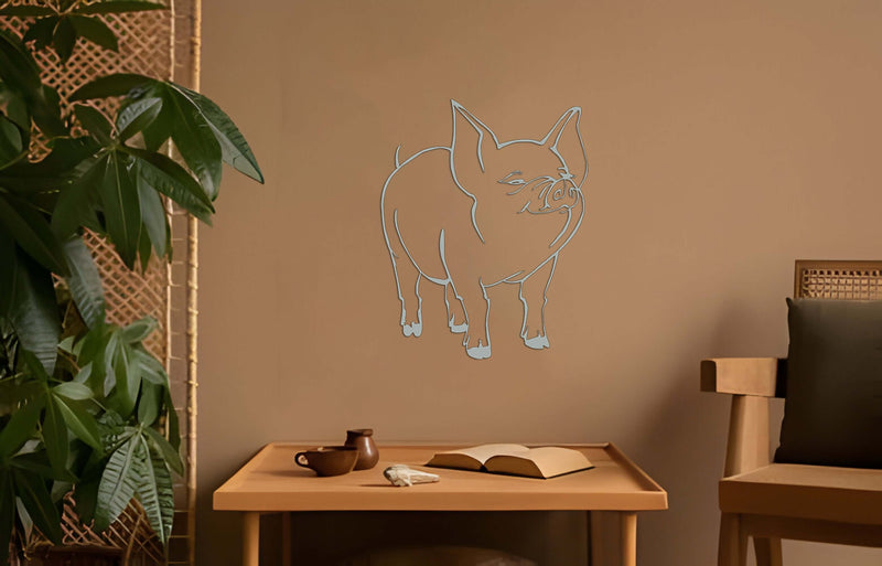 Funny Pig Metal Wall Art