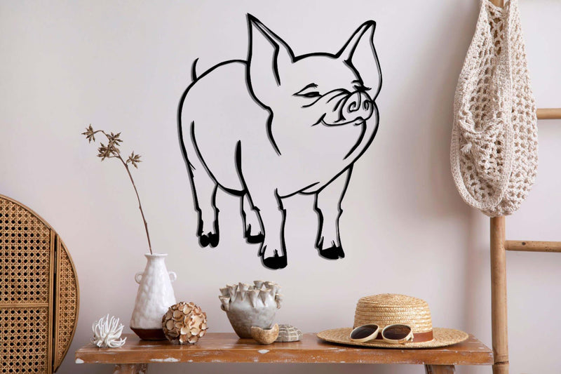Funny Pig Metal Wall Art
