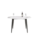 Modern Man-Made Stone Round Metal Dining Table-Position For 6 People by Unique Piece Furniture