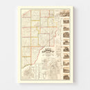 Vintage Map of La Porte County, Indiana 1866