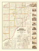 Vintage Map of La Porte County, Indiana 1866