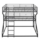Industrial Triple Bunk Bed With Dual Ladders Frame, Space Saving Design by HouseOfZazla
