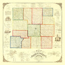 Vintage Map of Henry County, Indiana 1857