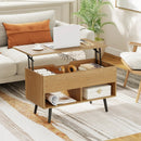 31.5 Inch Lift-Top Coffee Table with Hidden Storage and 2 Open Shelves by LJGDeals
