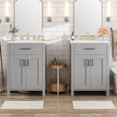 Bathroom Vanity With Ceramic Sink, Soft Close Doors, Flip Drawer, Double Layer Door Shelves by Unique Piece Furniture