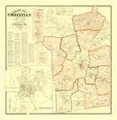 Vintage Map of Christian County, Kentucky 1878