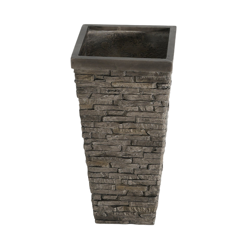 Tall Stone-Effect Square Planter, photo 7 of 10