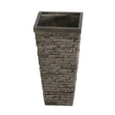 Tall Stone-Effect Square Planter by HouseOfZazla