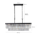 Rectangular Crystal Chandelier Adjustable
