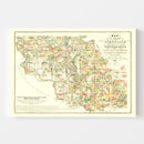 Vintage Map of Iberville Parish, Louisiana 1883