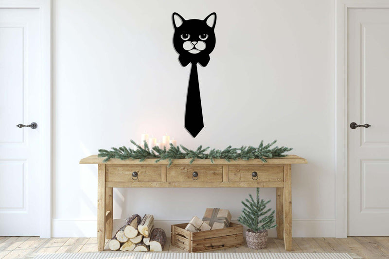 Business Cat Metal Wall Art
