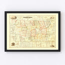Vintage Map of Franklin County, Massachusetts 1858