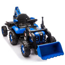 24V Kids Ride-On Electric Tractor Toy with 4-in-1 Construction Attachments by HouseOfZazla