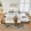 Queen Size Vertical Channel Tufted Upholstered Bed with Storage and Trundle by HouseOfZazla
