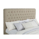 Copper - Eastern King Panel Bed With Tufted Design - Oatmeal by HouseOfZazla