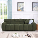 87.4 length, 35.83" deepth, human body structure for USA people, marshmallow sofa,boucle sofa, 3 seater, OLIVE GREEN BOUCLE