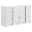 Ines 4-piece Eastern King Bedroom Set Grey and White High Gloss