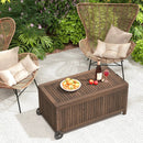 56-Gallon Wood Deck Box with Removable Waterproof PE Liner-Brown by LJGDeals