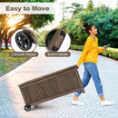 56-Gallon Wood Deck Box with Removable Waterproof PE Liner-Brown by LJGDeals