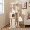 56 Inch Tall Cat Tree with 2 Sisal Scratching Posts and Ladder-NA by LJGDeals