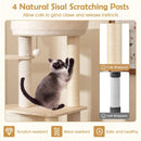 56 Inch Tall Cat Tree with 2 Sisal Scratching Posts and Ladder-NA by LJGDeals