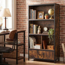 56" Tall Freestanding Bookcase with Drawer 5 Tier by LJGDeals
