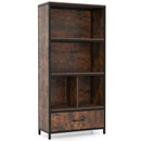 56" Tall Freestanding Bookcase with Drawer 5 Tier by LJGDeals