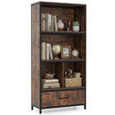 56" Tall Freestanding Bookcase with Drawer 5 Tier by LJGDeals