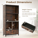 56" Tall Freestanding Bookcase with Drawer 5 Tier by LJGDeals