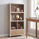 56" Tall Freestanding Bookcase with Drawer 5 Tier by LJGDeals