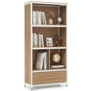 56" Tall Freestanding Bookcase with Drawer 5 Tier by LJGDeals